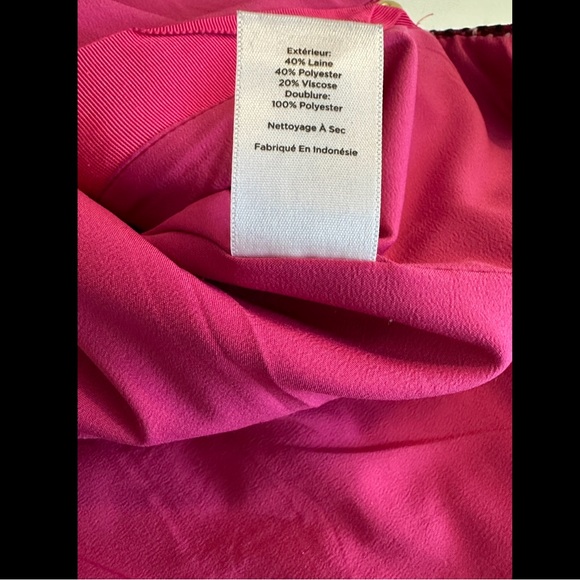 TALBOTS Tweed Pencil Skirt Double Gold Zipper Pink Purple Workwear Plaid Wool - Picture 9 of 10